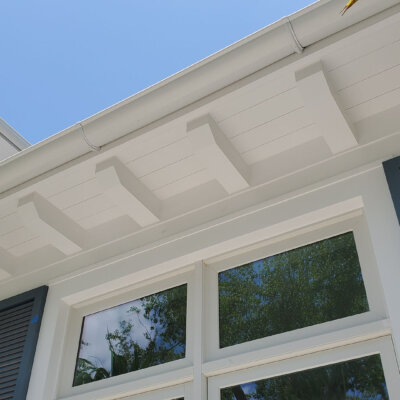 rafter tails on a florida home. Decorative millwork and moulding