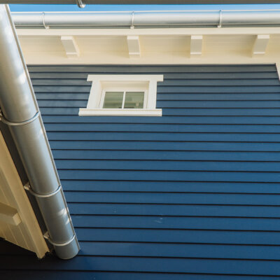 rafter tails on an island home. decorative millwork