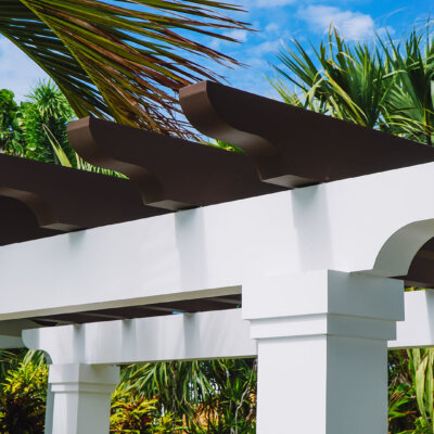 pergola on a coastal home