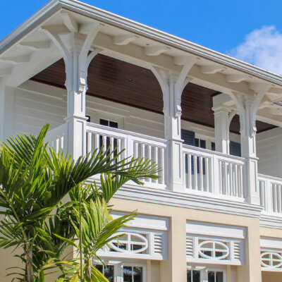 Architectural millwork elevations with pvc brackets, rafter tails and soffit by HB