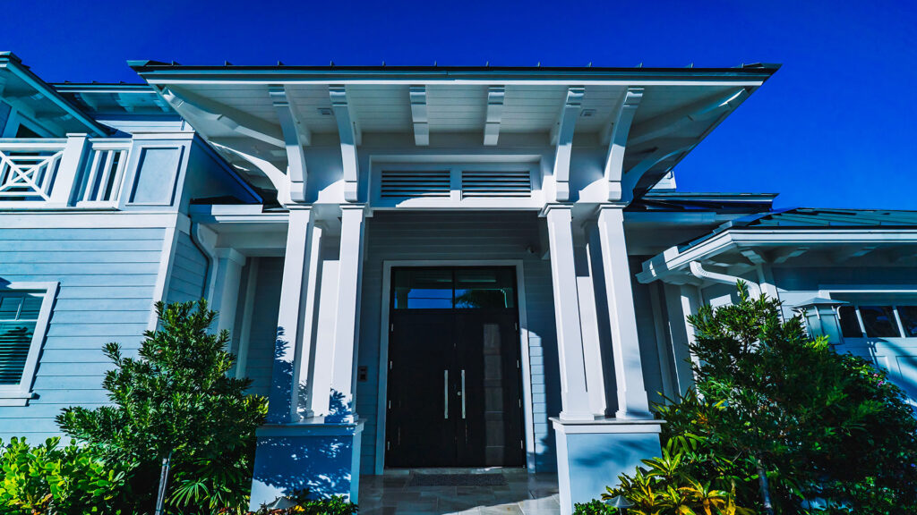 Architectural millwork with brackets, rafter tails and soffit by HB