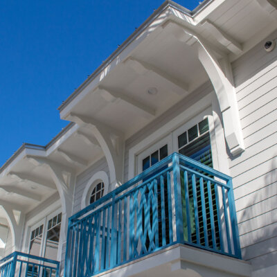 Architectural millwork with brackets, rafter tails and soffit by HB
