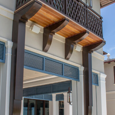 Architectural millwork elevations with brackets, rafter tails and soffit by HB