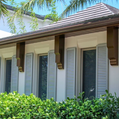decorative soffit system on a garage