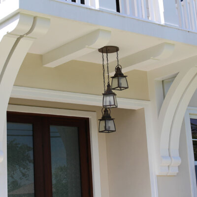 Architectural millwork elevations with pvc brackets, rafter tails and soffit by HB