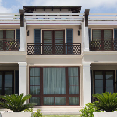 Architectural millwork with exterior pvc trim and an elevation on florida home by HB