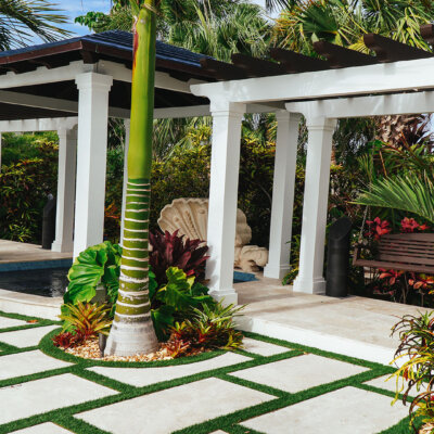 pool pergola and trellis