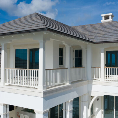 column wraps on an elevation with rafter tails.