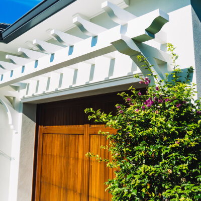 trellis or pergola made of pvc manufactured by hardie boys inc