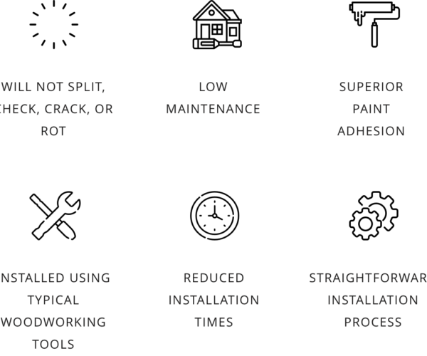 icons that say pvc brackets are low maintenance and will not split, crack or rot.