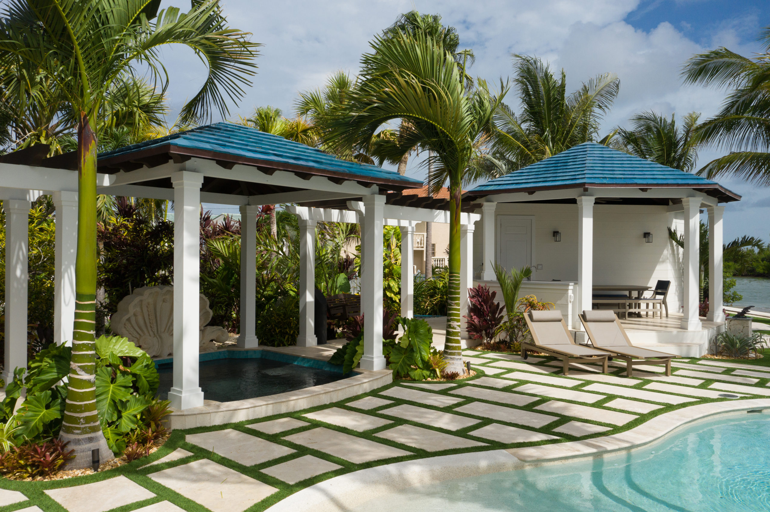 pvc pergola for a hut tub by hardie boys