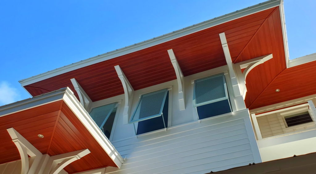 soffit ceiling painted with element stain series paint