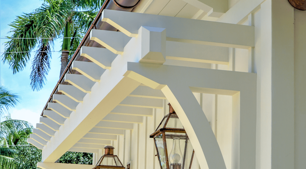 tongue and groove attached to a soffit and rafter tails