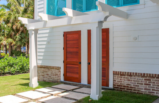 trellis above outdoor storage
